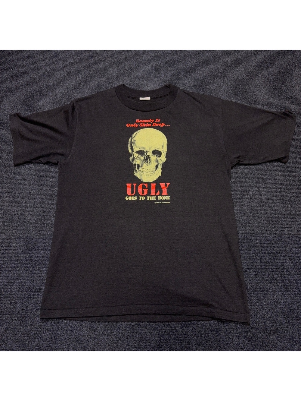 Vintage Gurney Barnett Men's Black Skull Graphic T-Shirt Large